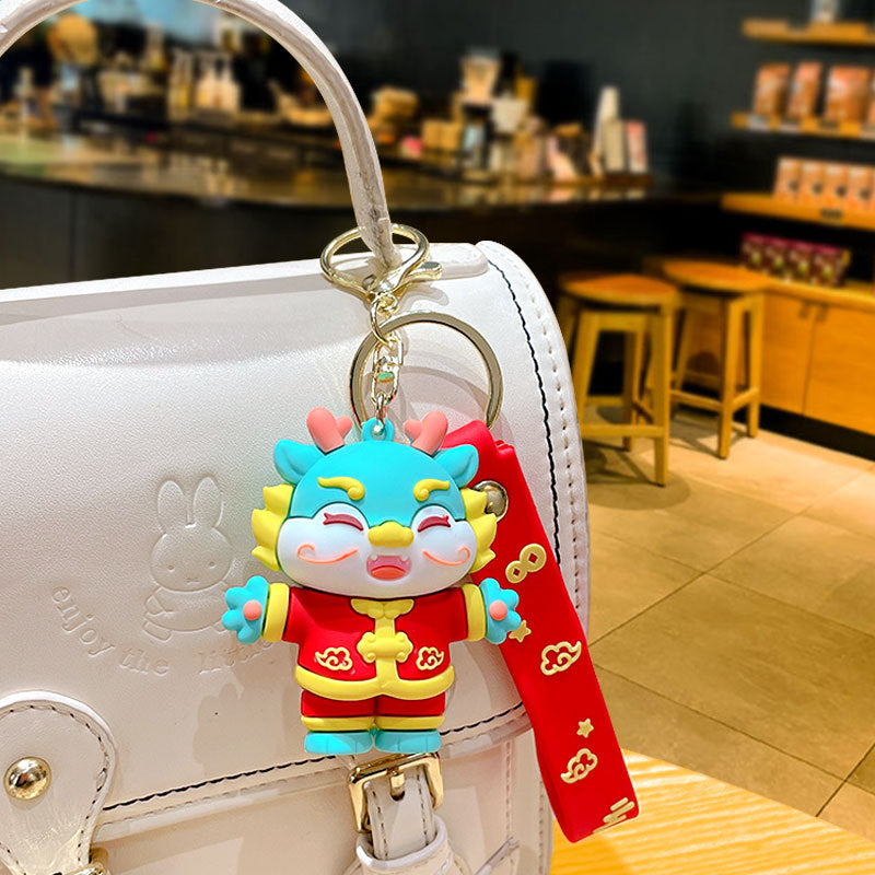 Wholesale PVC Cute Cartoon Dragon New Year Keychain